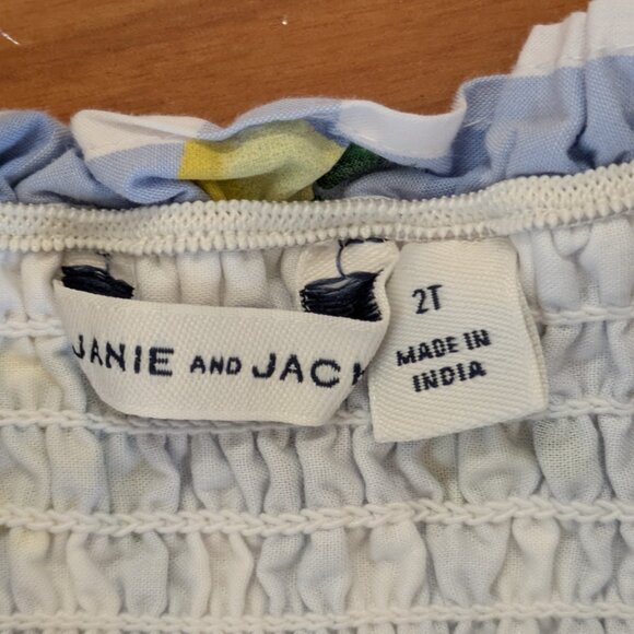 Janie & Jack Lemon Gingham Smocked Sundress (2T) - Picture 4 of 5